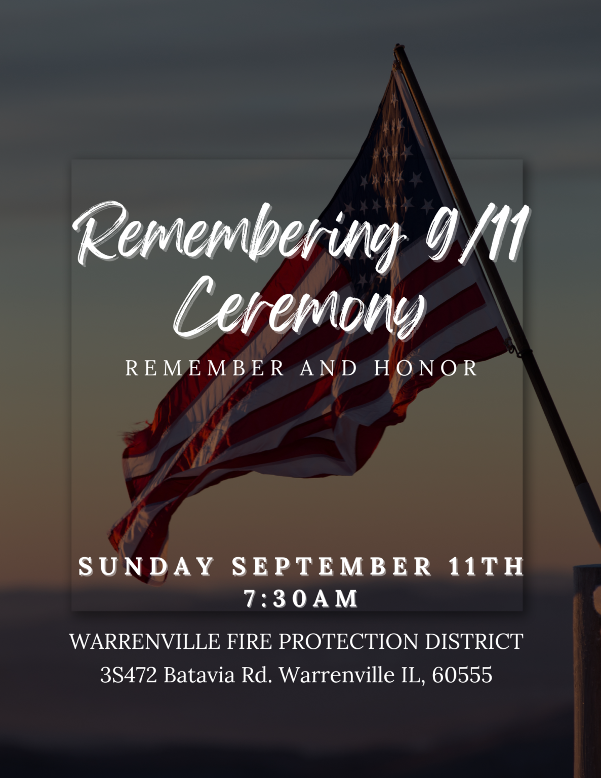 Remembering 9/11 Ceremony Warrenville Fire Protection District